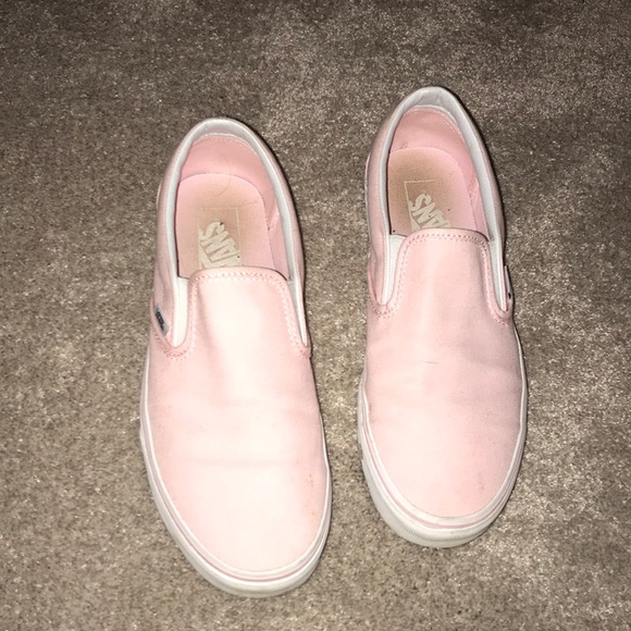 light pink van slip ons